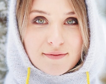 Tyskt stickmönster för balaklava. Även kallad huvhalsduk, scoodie, huvhalsduk, hoodie eller skidmask. Mönster för nedladdning.