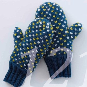 Knitting instructions for lined, warm gloves made of Merino wool. &quot;Thrumming&quot; insulated mittens. German instructions as a pdf