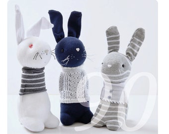 Sew sock bunny. English sewing instructions for sewing bunnies from stockings. Quick and easy. A perfect craft tutorial for children