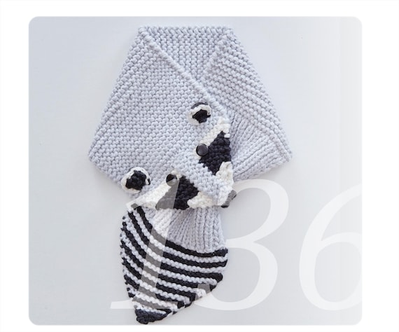 Strickanleitung in Deutsch für einen Waschbär. Ein Schal für Mädchen, Jungs. Einfach stricken, Schritt für Schritt mit kleiner Strickschule.