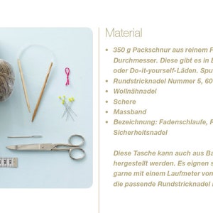 Strickanleitung für eine Netztasche aus Packschnur oder Baumwolle. Eine Tasche selber stricken. Eine Anleitung in Deutsch Bild 4