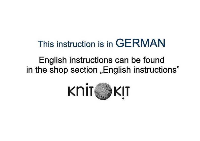 Puede incluir: Fondo blanco con texto en azul y negro. El texto dice: "Esta instrucci&oacute;n est&aacute; en ALEM&Aacute;N. Las instrucciones en ingl&eacute;s se pueden encontrar en la secci&oacute;n de la tienda 'Instrucciones en ingl&eacute;s'" El logotipo "knit kit" est&aacute; debajo.