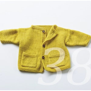 Instructies voor het breien van een babyjasje. Babyjasje, jongen, meisje, maat 68/74, 80/86, 92/98. Naaipatroon met afmetingen. Instructies in het Duits