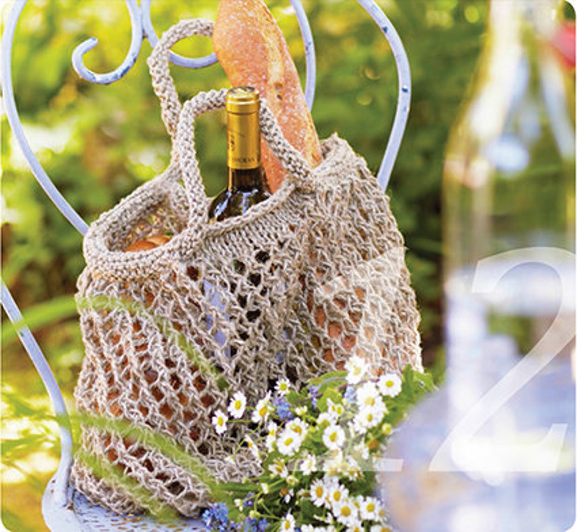 Storage Net Knitting Pattern Knitting Instructions for a Net Bag Made of Packing Cord or Cotton ...