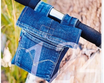Kinder Lenkertasche Nähanleitung aus gebrauchten Jeans. Für Roller, Fahrräder und Scooter. Eine PDF-Anleitung zum sofort Download in Deutsch