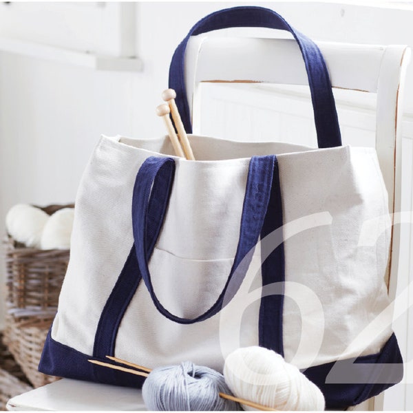 Nähanleitung für eine Shoppingtasche mit Schnittmuster. Eine praktische, grosse Stofftasche aus Jeans für Damen und Herren. In Deutsch