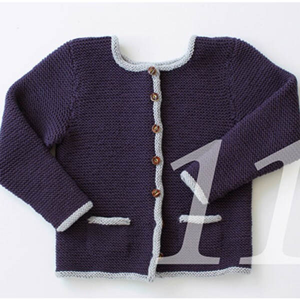 Classic traditional jacket for children as PDF knitting instructions. A garter stitch knitted jacket for 5 - 10 year olds. Instructions in German