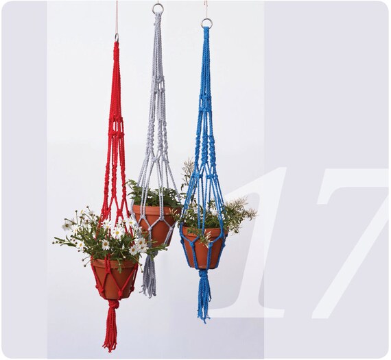 Makramee Pflanzenampel, Blumentopf Halterung Knuepfen. Ampeln Auf Balkon Oder Wohnung Pflanzen Aufhängen. Diese Anleitung Ist in Deutsch