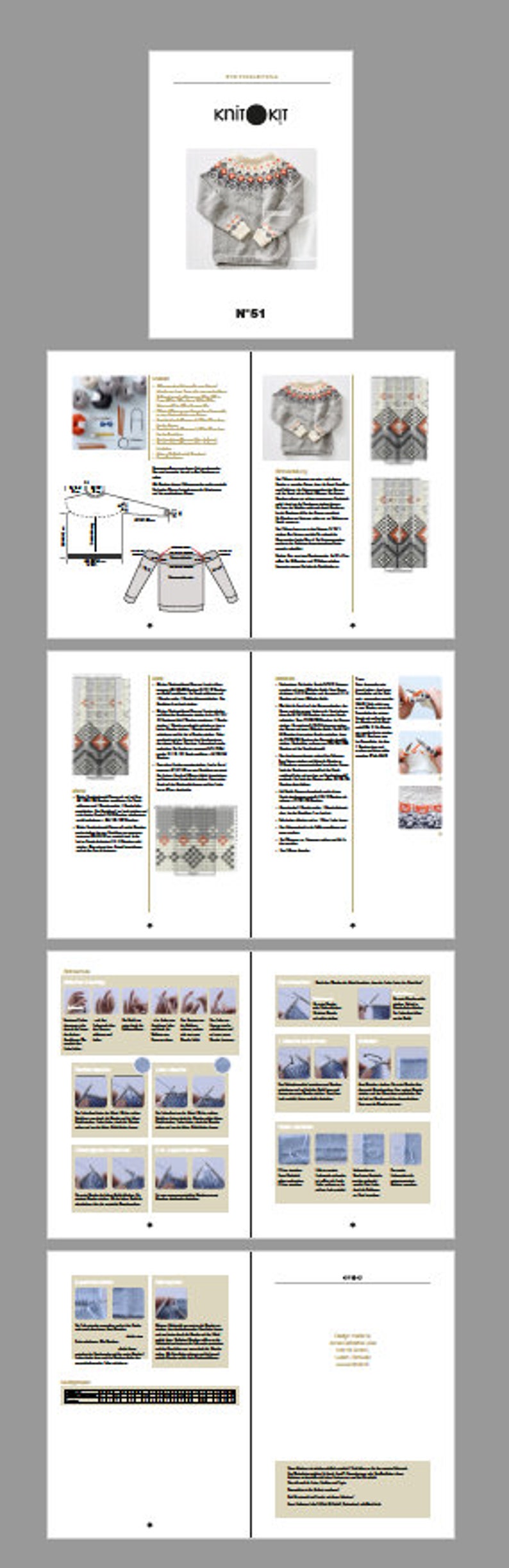 Knitting instructions for a Norwegian sweater with a jacquard pattern in sizes S, M and L. Also a knitting tutorial for beginners. In German image 6