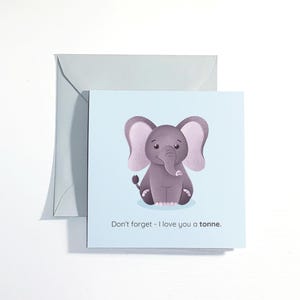 Cartão de elefante personalizado para qualquer ocasião. Bonito, atrevido ou com um trocadilho personalizado — você escolhe!