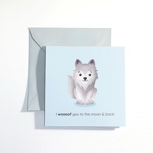 Carte loup personnalisée pour toutes les occasions. Jeu de mots mignon, impertinent ou personnalisé, à vous de choisir !