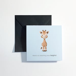 Carte personnalisée girafe pour toutes les occasions. Jeu de mots mignon, impertinent ou personnalisé, à vous de choisir !