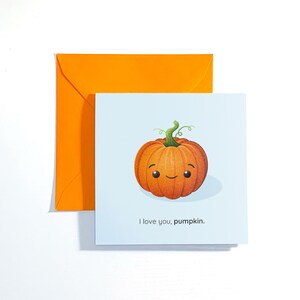 Carte citrouille personnalisée pour toutes les occasions. Jeu de mots mignon, impertinent ou personnalisé, à vous de choisir !