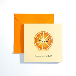 Carte orange personnalisée pour toutes les occasions. Jeu de mots mignon, impertinent ou personnalisé, à vous de choisir !