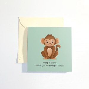 Cartão de macaco personalizado para qualquer ocasião. Fofo, atrevido ou com um trocadilho personalizado — você escolhe!