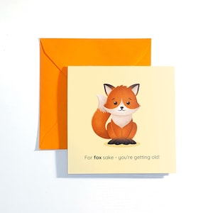 Cartão Fox personalizado para qualquer ocasião. Bonito, atrevido ou com um trocadilho personalizado — você escolhe!