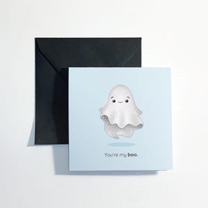 Cartão Fantasma/Boo personalizado para qualquer ocasião. Fofo, atrevido ou com um trocadilho personalizado — você escolhe!