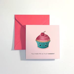 Carte personnalisée pour cupcakes pour toutes les occasions. Jeu de mots mignon, impertinent ou personnalisé, à vous de choisir !