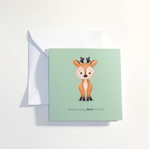 Carte personnalisée cerf/chevreuil pour toutes les occasions. Jeu de mots mignon, impertinent ou personnalisé, à vous de choisir !