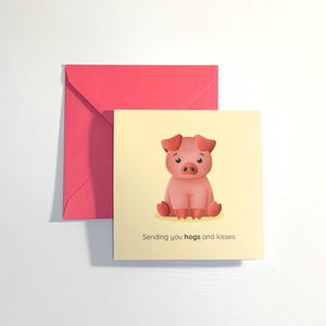 Carte personnalisée cochon/cochon pour toutes les occasions. Jeu de mots mignon, impertinent ou personnalisé, à vous de choisir !
