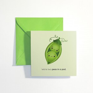 Cartão personalizado com 2 ervilhas para qualquer ocasião. Bonito, atrevido ou com um trocadilho personalizado — você escolhe!