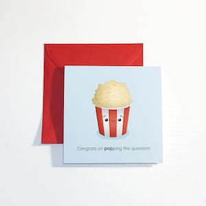 Cartão de pipoca personalizado para qualquer ocasião. Bonito, atrevido ou com um trocadilho personalizado — você escolhe!