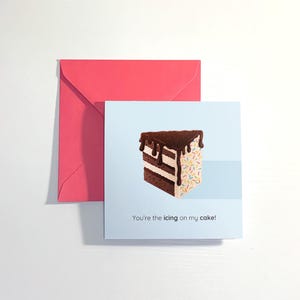 Cartão de bolo de chocolate personalizado para qualquer ocasião. Fofo, atrevido ou com um trocadilho personalizado — você escolhe!