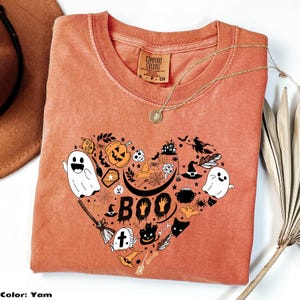Cute Halloween Theme Comfort Colors Shirt, Halloween T-Shirts for Women, Mom Halloween T-Shirts, Fall Shirts, Cute Teacher Halloween TShirts