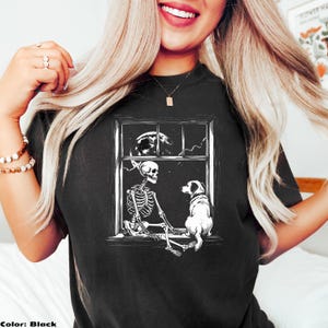 Halloween Dog Skeleton Comfort Colors Shirt, Dog Lover Gift, Funny Skeleton Shirt, Spooky Season Shirt,Retro Halloween Skeleton Spooky Shirt