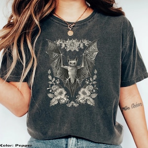 Bat  Comfort Colors® Shirt, Halloween Shirt, Goblincore Shirt, Bat Tshirt, Vintage Gothic Vampire Tee, Witchy Shirt, Halloween Spooky Shirt