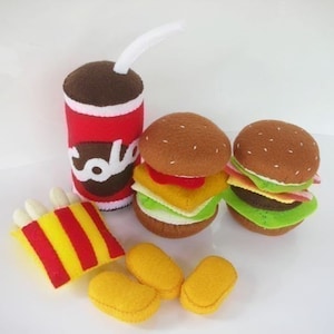 Fast Food Happy Meal Set Sewing Pattern PDF (Burger, French Fried and Soft Drink)