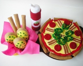 Happy Pizza  PDF Felt Food Sewing Pattern