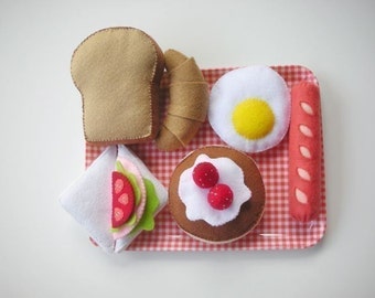 Felt Happy Breakfast Set Pattern Food Sewing PDF