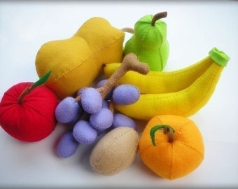 Happy Fruits PDF Felt Sewing Pattern