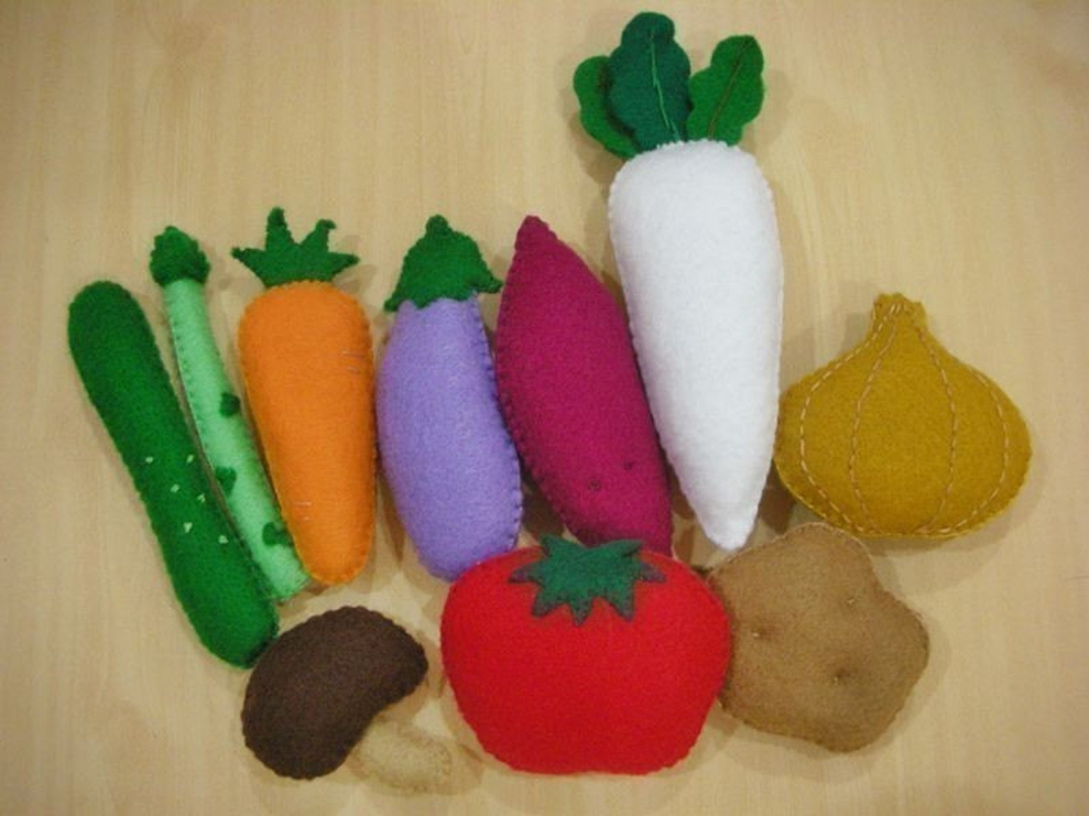 Felt Vegetables Sewing Patterns and Instructions PDF Cute Etsy