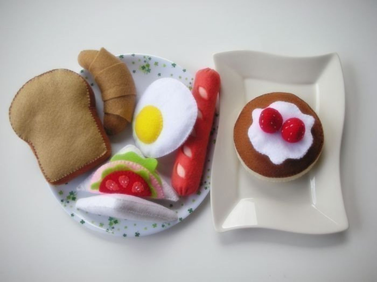 Felt Happy Breakfast Set Pattern Food Sewing PDF - Etsy