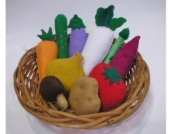 Felt Vegetables Sewing Patterns and Instructions PDF Cute Easy.