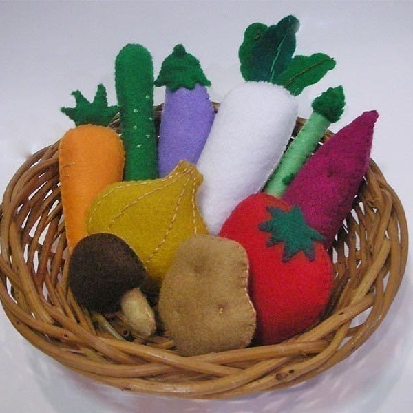 Felt Vegetables Sewing Patterns and Instructions PDF Cute Easy.