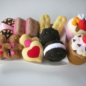 Love Cookies and Cup Cake PDF Felt Sewing Pattern