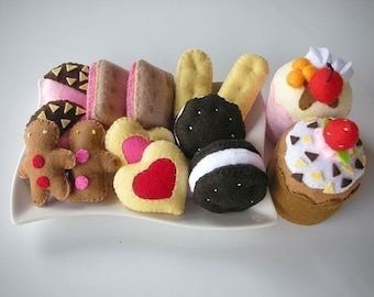 Love Cookies and Cup Cake PDF Felt Sewing Pattern