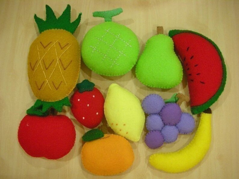Felt Fruit Sewing Patterns and Instructions PDF Cute Easy. Etsy UK