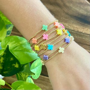 Gold and Cross Beaded Bracelets