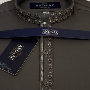 Boys Shalwar Kameez Grey 4 Embroidery