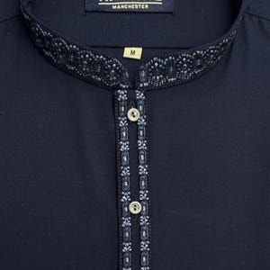 Boys Shalwar Kameez Navy New Multi Colour Split Placket Embroidery