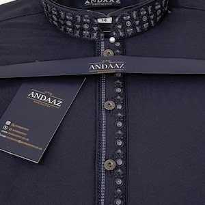 Boys Shalwar Kameez Navy 1 Embroidery