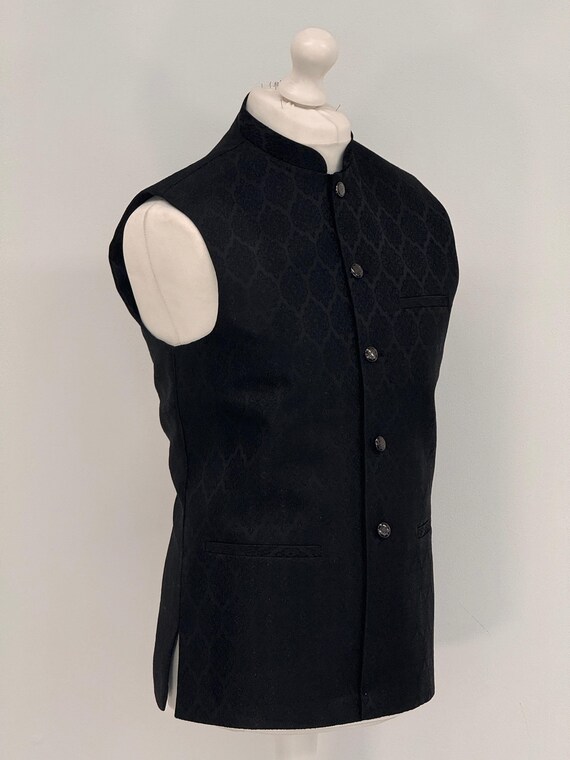 Men s Black Diamond 1 Design Jamawar Waistcoat Etsy Canada