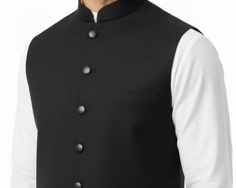 Gilet da uomo nero tinta unita