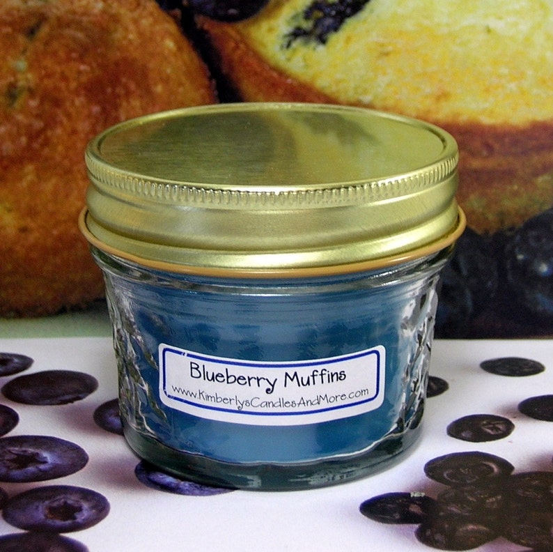 Blueberry Muffin 4 oz. Mason Jar Candle Etsy