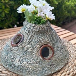 Rustic Textured Cone Vase, Handmade Art Vases, Organic Farmhouse Vase,Sculptural Wabi Sabi Vase, Paper Mache Rustic Vessel, New Home Gift