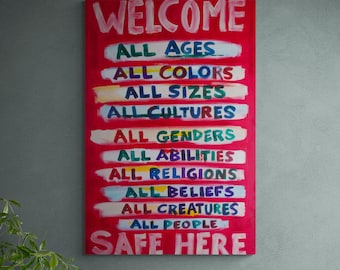 Safe Space Sign: Inclusive Welcome Art for Therapist Office
